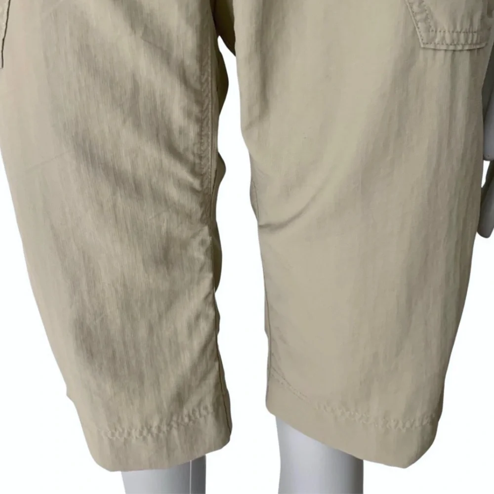 THE NORTH FACE Long Hiking Shorts Capris Nylon Quick Dry Khaki Tan Trail - Picture 11 of 15